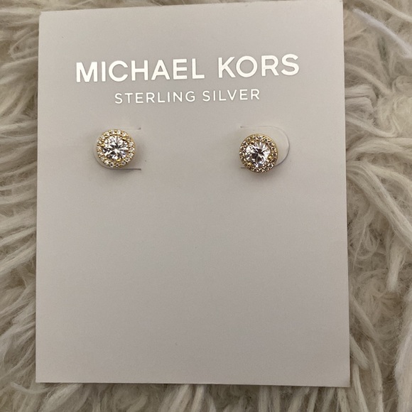 Michael Kors MKC1035AN710 CZ Round Stud SS Gold Plated - Picture 9 of 14